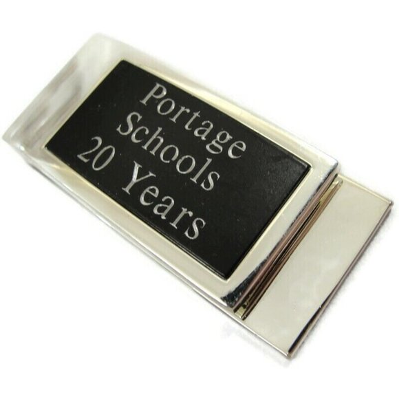 Vintage Portage Schools Wisconsin 20 Years Money Clip Men Wallet ID - Picture 1 of 11